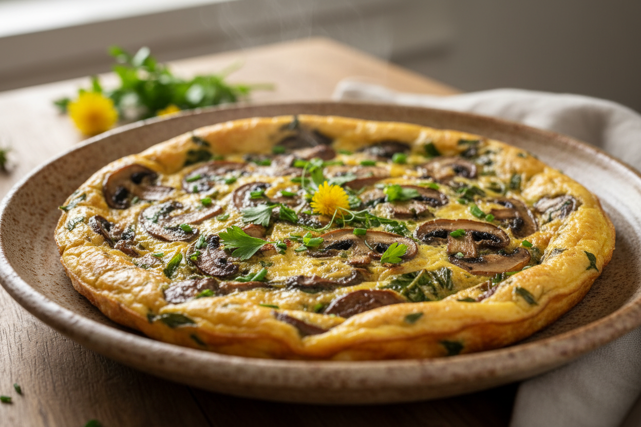 Frittata mit Pilzen & Wildkräutern