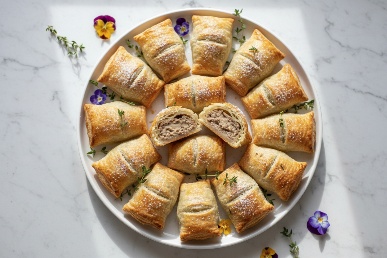 Mini-Blätterteigtaschen mit Pilzfüllung