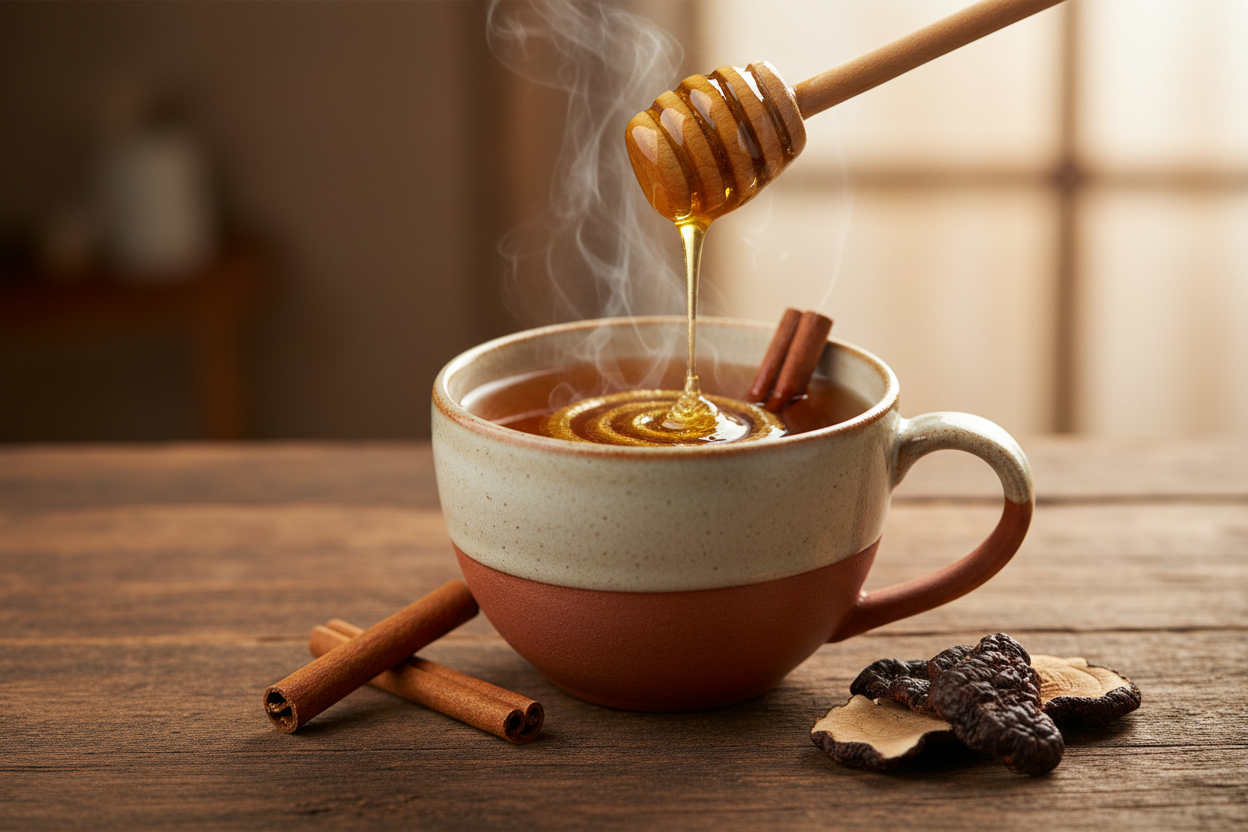 Reishi-Tee mit Zimt und Honig